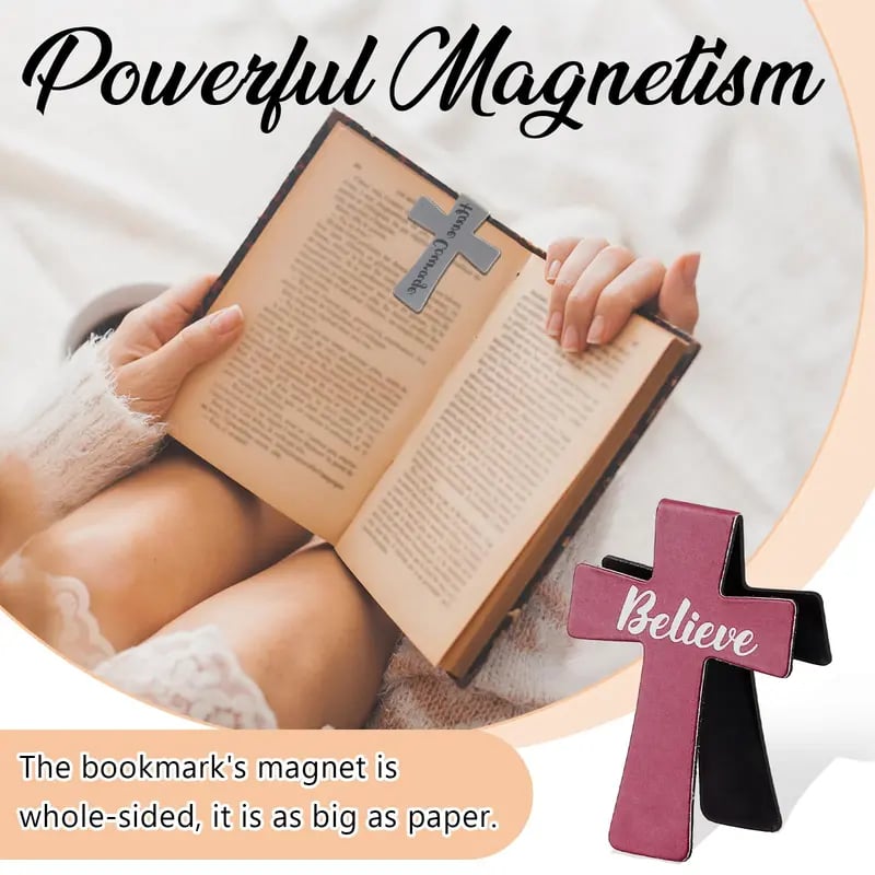 🔥LAST DAY 50% OFF -📖12 Pcs Magnetic Cross Bookmarks Gifts for Bible Study, Readers, Teachers, Students🌸✝️