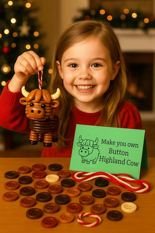 🔥Last Day 49% OFF - DIY Button Highland Animal Cow Craft Kit