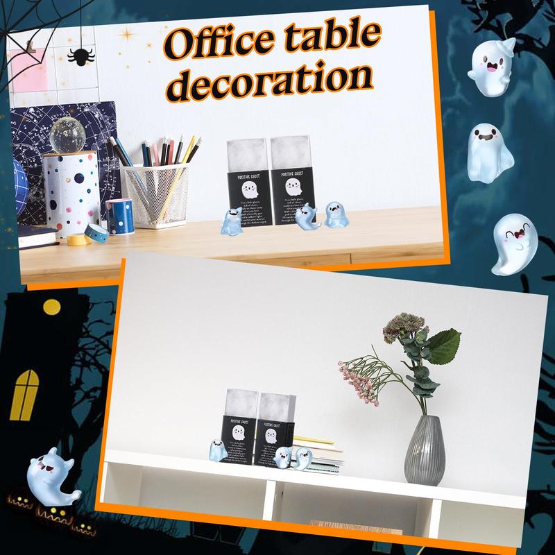 36/72 Sets Halloween Mini Ghost Figures with Box Glow in the Dark Mini Resin for Halloween Party Favors Basket Stuffer Positive Gift for Coworkers Teacher Student
