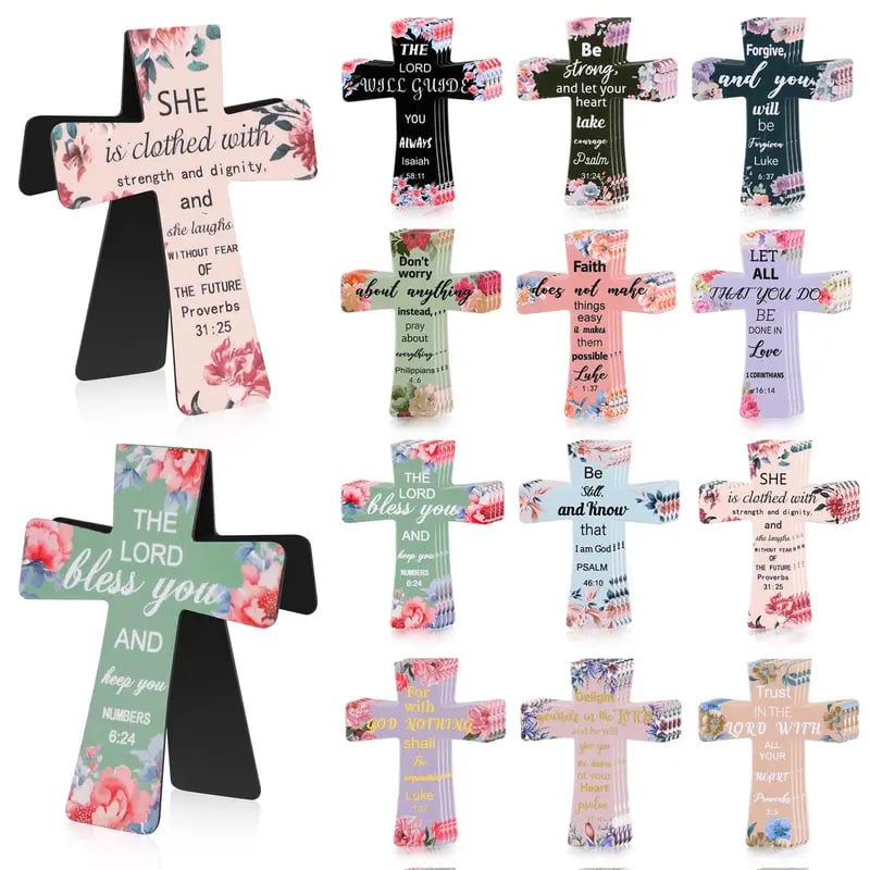 🔥LAST DAY 50% OFF -📖12 Pcs Magnetic Cross Bookmarks Gifts for Bible Study, Readers, Teachers, Students🌸✝️