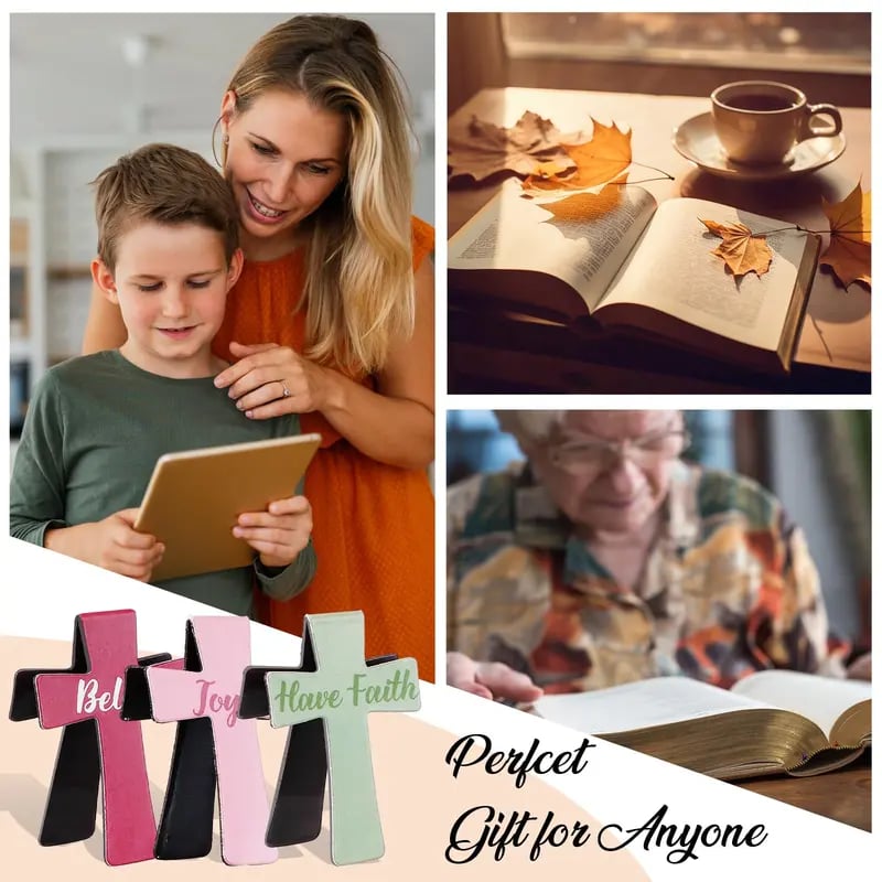 🔥LAST DAY 50% OFF -📖12 Pcs Magnetic Cross Bookmarks Gifts for Bible Study, Readers, Teachers, Students🌸✝️