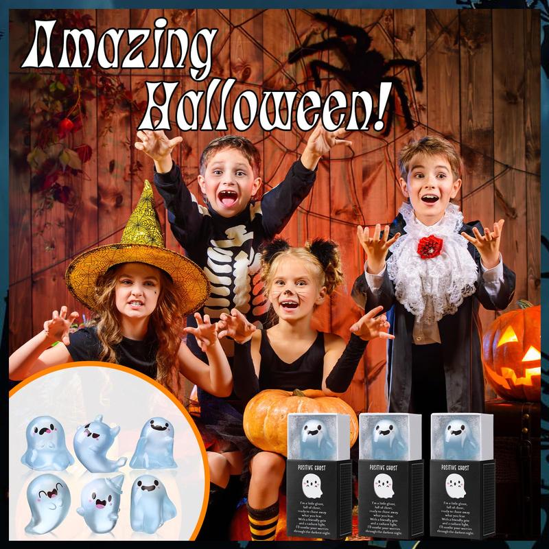 36/72 Sets Halloween Mini Ghost Figures with Box Glow in the Dark Mini Resin for Halloween Party Favors Basket Stuffer Positive Gift for Coworkers Teacher Student