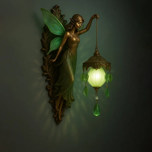 Vintage wall lamp with fairy wings