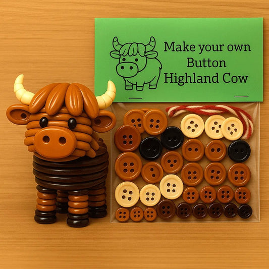 🔥Last Day 49% OFF - DIY Button Highland Animal Cow Craft Kit