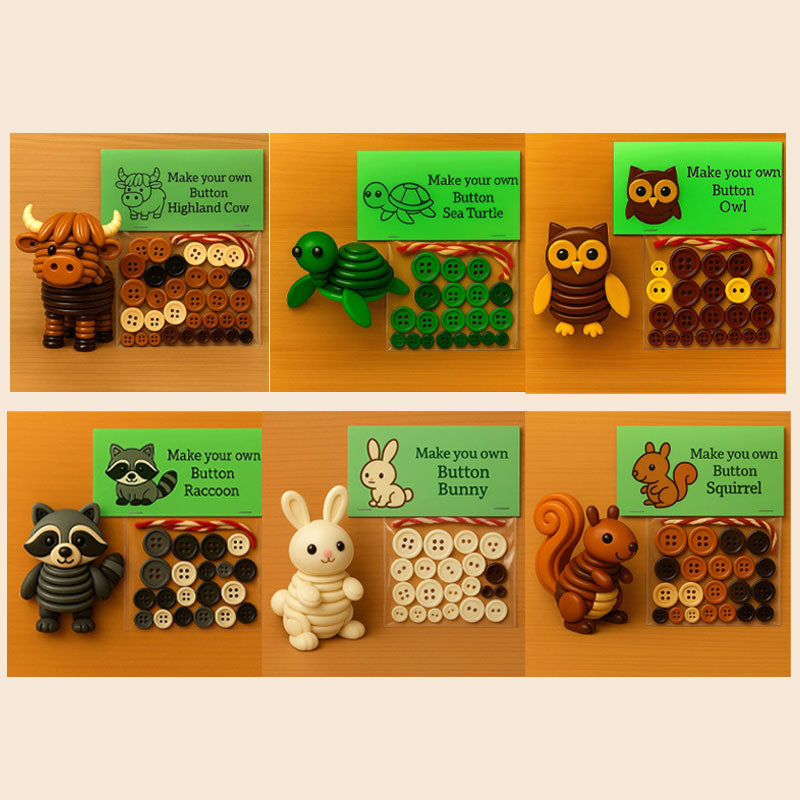 🔥Last Day 49% OFF - DIY Button Highland Animal Cow Craft Kit